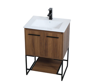 Gerard Single Bathroom Vanity in Walnut Brown
