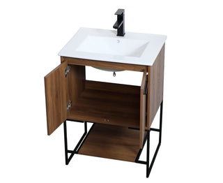 Gerard Single Bathroom Vanity in Walnut Brown