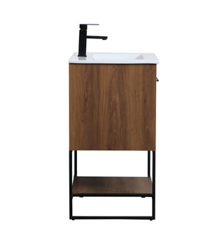 Gerard Single Bathroom Vanity in Walnut Brown