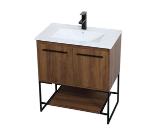 Gerard Single Bathroom Vanity in Walnut Brown