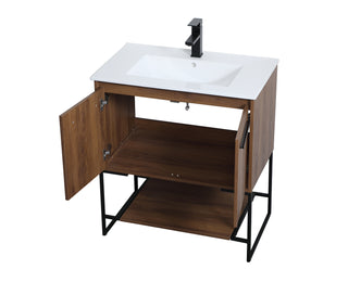 Gerard Single Bathroom Vanity in Walnut Brown