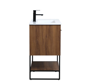 Gerard Single Bathroom Vanity in Walnut Brown