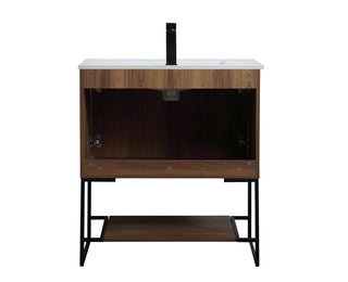 Gerard Single Bathroom Vanity in Walnut Brown