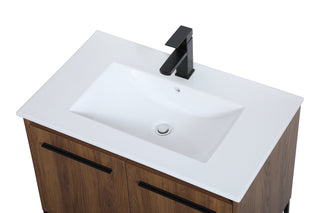 Gerard Single Bathroom Vanity in Walnut Brown