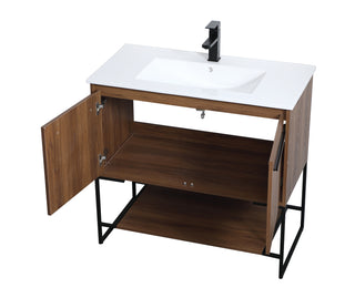 Gerard Single Bathroom Vanity in Walnut Brown