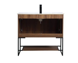 Gerard Single Bathroom Vanity in Walnut Brown