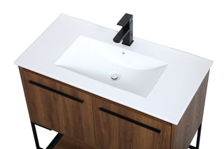 Gerard Single Bathroom Vanity in Walnut Brown