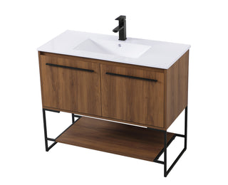Gerard Single Bathroom Vanity in Walnut Brown