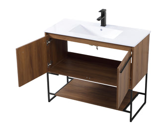 Gerard Single Bathroom Vanity in Walnut Brown