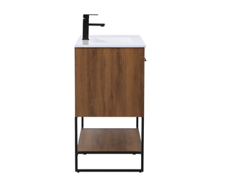 Gerard Single Bathroom Vanity in Walnut Brown