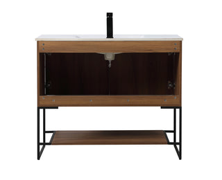Gerard Single Bathroom Vanity in Walnut Brown
