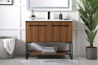 Gerard Single Bathroom Vanity in Walnut Brown
