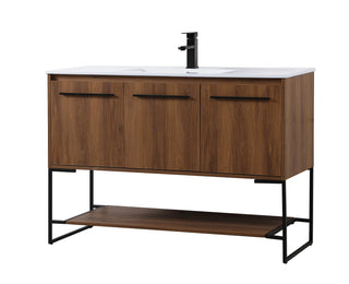 Gerard Single Bathroom Vanity in Walnut Brown