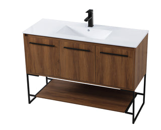 Gerard Single Bathroom Vanity in Walnut Brown