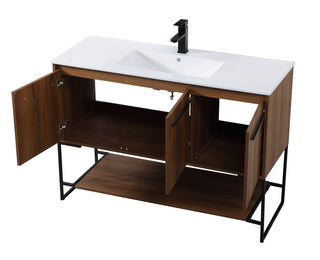 Gerard Single Bathroom Vanity in Walnut Brown