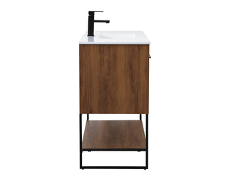 Gerard Single Bathroom Vanity in Walnut Brown