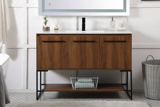 Gerard Single Bathroom Vanity in Walnut Brown