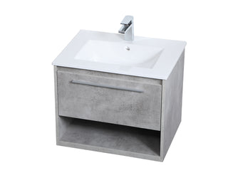Kasper Single Bathroom Floating Vanity in Concrete Grey