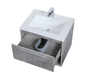 Kasper Single Bathroom Floating Vanity in Concrete Grey