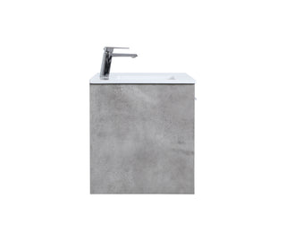 Kasper Single Bathroom Floating Vanity in Concrete Grey