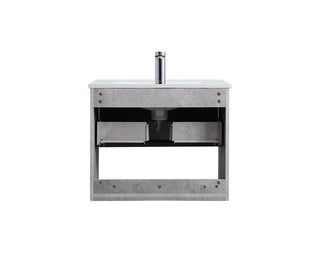 Kasper Single Bathroom Floating Vanity in Concrete Grey
