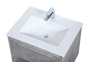 Kasper Single Bathroom Floating Vanity in Concrete Grey