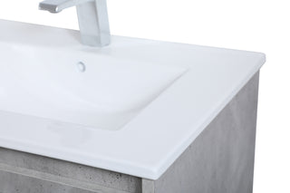 Kasper Single Bathroom Floating Vanity in Concrete Grey