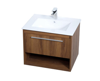 Kasper Single Bathroom Floating Vanity in Walnut Brown