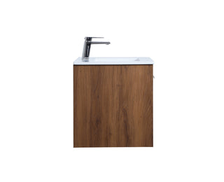 Kasper Single Bathroom Floating Vanity in Walnut Brown