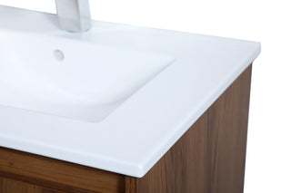 Kasper Single Bathroom Floating Vanity in Walnut Brown