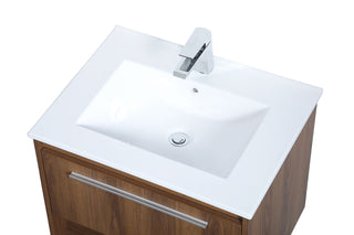 Kasper Single Bathroom Floating Vanity in Walnut Brown