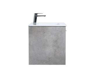 Kasper Single Bathroom Floating Vanity in Concrete Grey