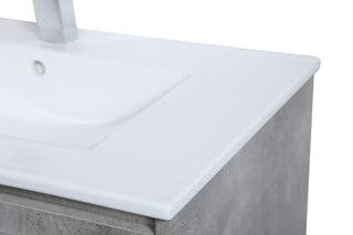 Kasper Single Bathroom Floating Vanity in Concrete Grey