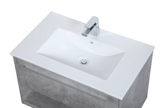 Kasper Single Bathroom Floating Vanity in Concrete Grey