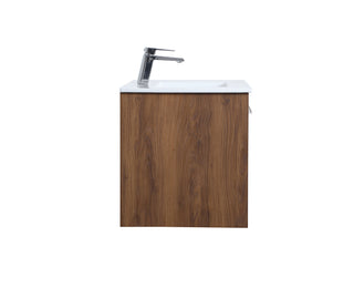 Kasper Single Bathroom Floating Vanity in Walnut Brown