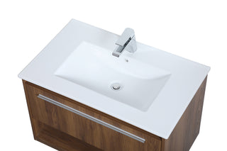 Kasper Single Bathroom Floating Vanity in Walnut Brown