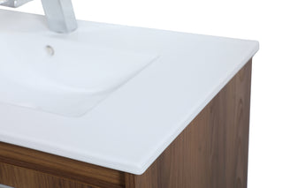 Kasper Single Bathroom Floating Vanity in Walnut Brown