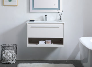 Kasper Single Bathroom Floating Vanity in White