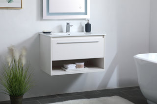 Kasper Single Bathroom Floating Vanity in White