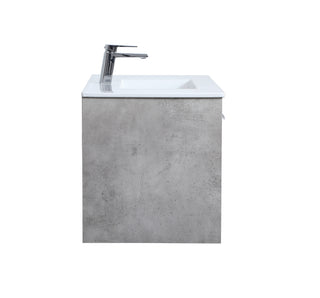 Kasper Single Bathroom Floating Vanity in Concrete Grey