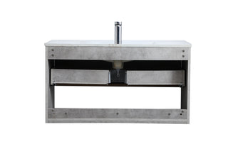 Kasper Single Bathroom Floating Vanity in Concrete Grey