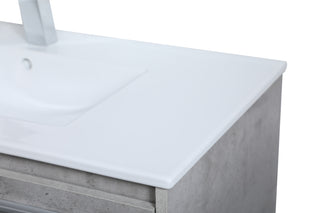 Kasper Single Bathroom Floating Vanity in Concrete Grey