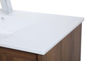 Kasper Single Bathroom Floating Vanity in Walnut Brown