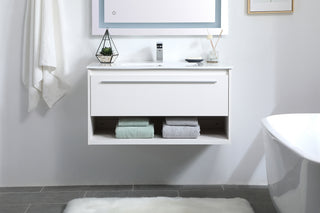 Kasper Single Bathroom Floating Vanity in White