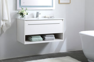 Kasper Single Bathroom Floating Vanity in White