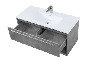Kasper Single Bathroom Floating Vanity in Concrete Grey