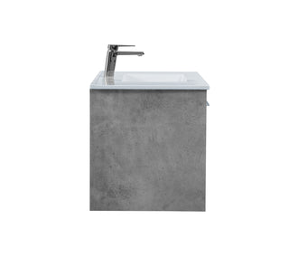 Kasper Single Bathroom Floating Vanity in Concrete Grey