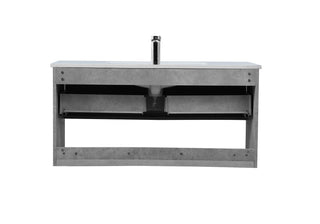 Kasper Single Bathroom Floating Vanity in Concrete Grey