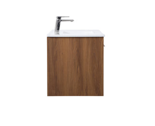 Kasper Single Bathroom Floating Vanity in Walnut Brown