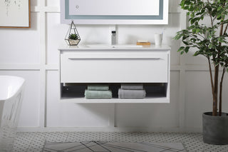Kasper Single Bathroom Floating Vanity in White